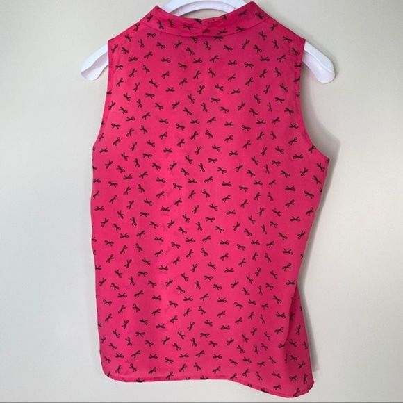 Ann Taylor LOFT Bow Sleeveless Neck Tie Blouse - Picture 3 of 5